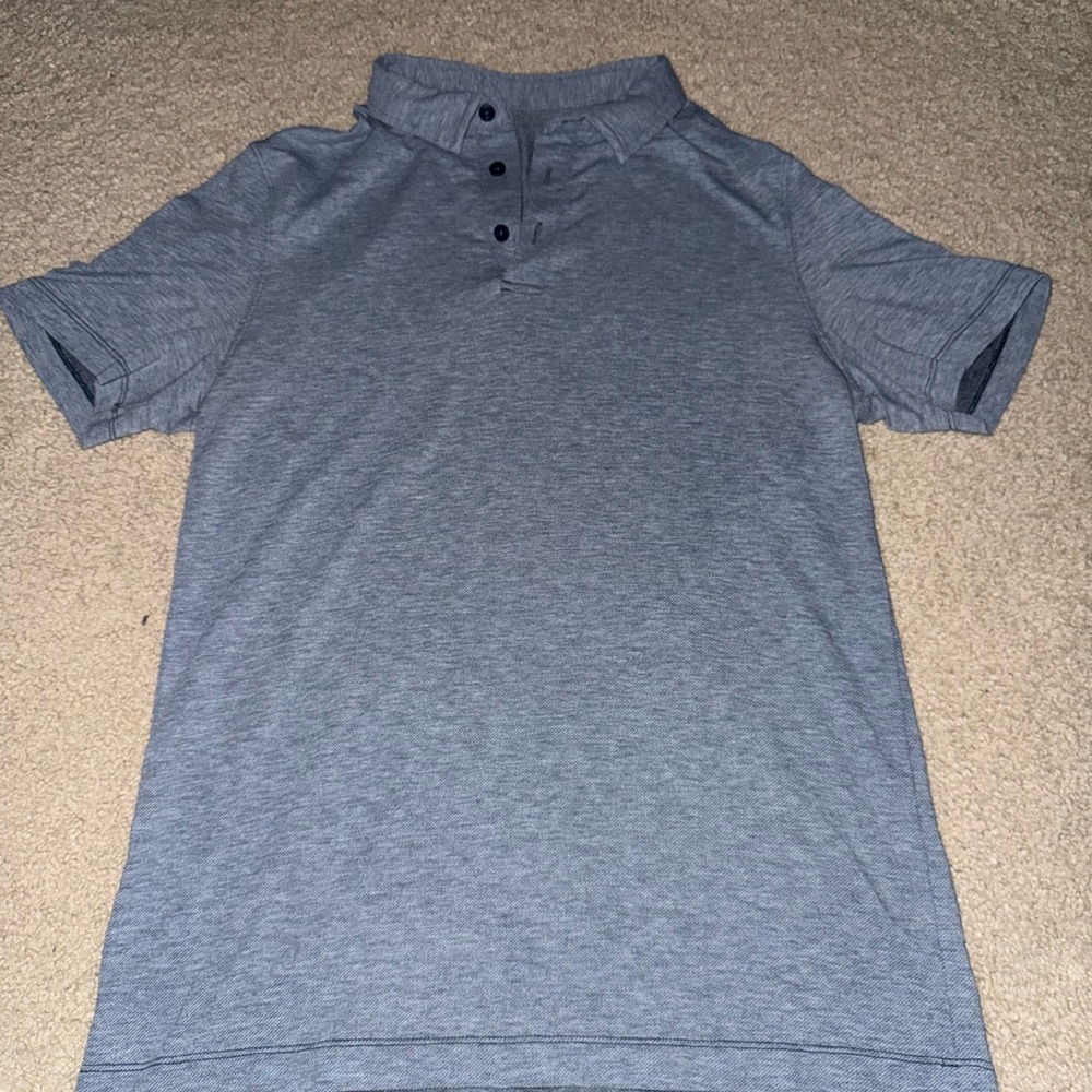 Lululemon Gray Short Sleeve Polo Shirt men’s small